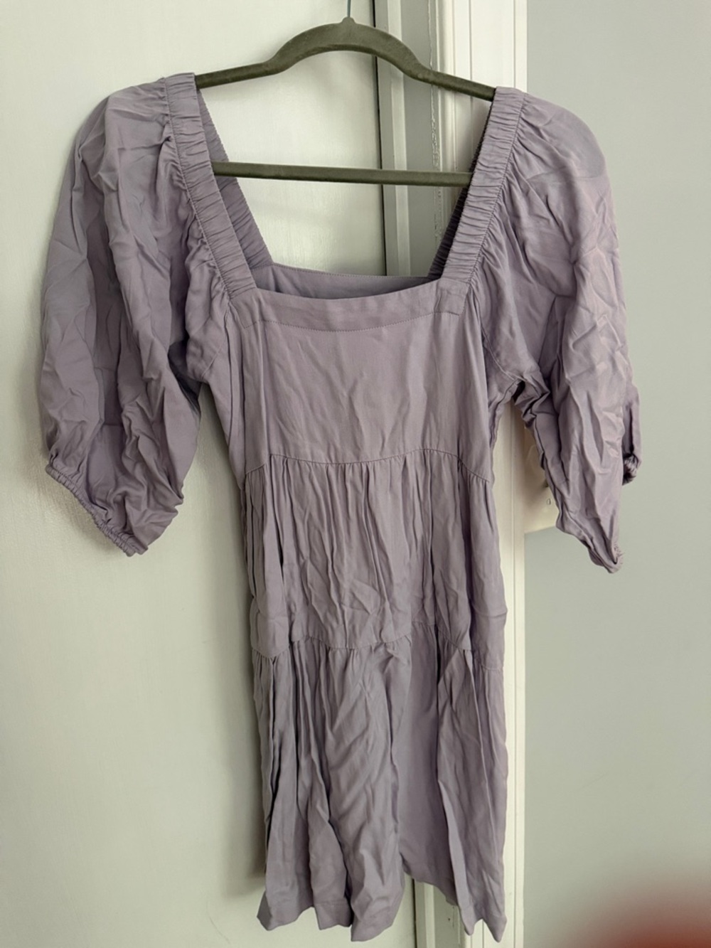 Shinestar Lilac Ruffled Strap Mini Dress
